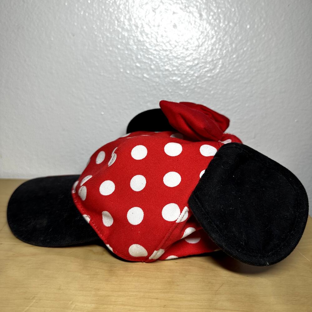 Disney Parks Baseball Hat Cap Minnie Mouse Ears Cotton Snap Back Polka Dot OS - Picture 2 of 6